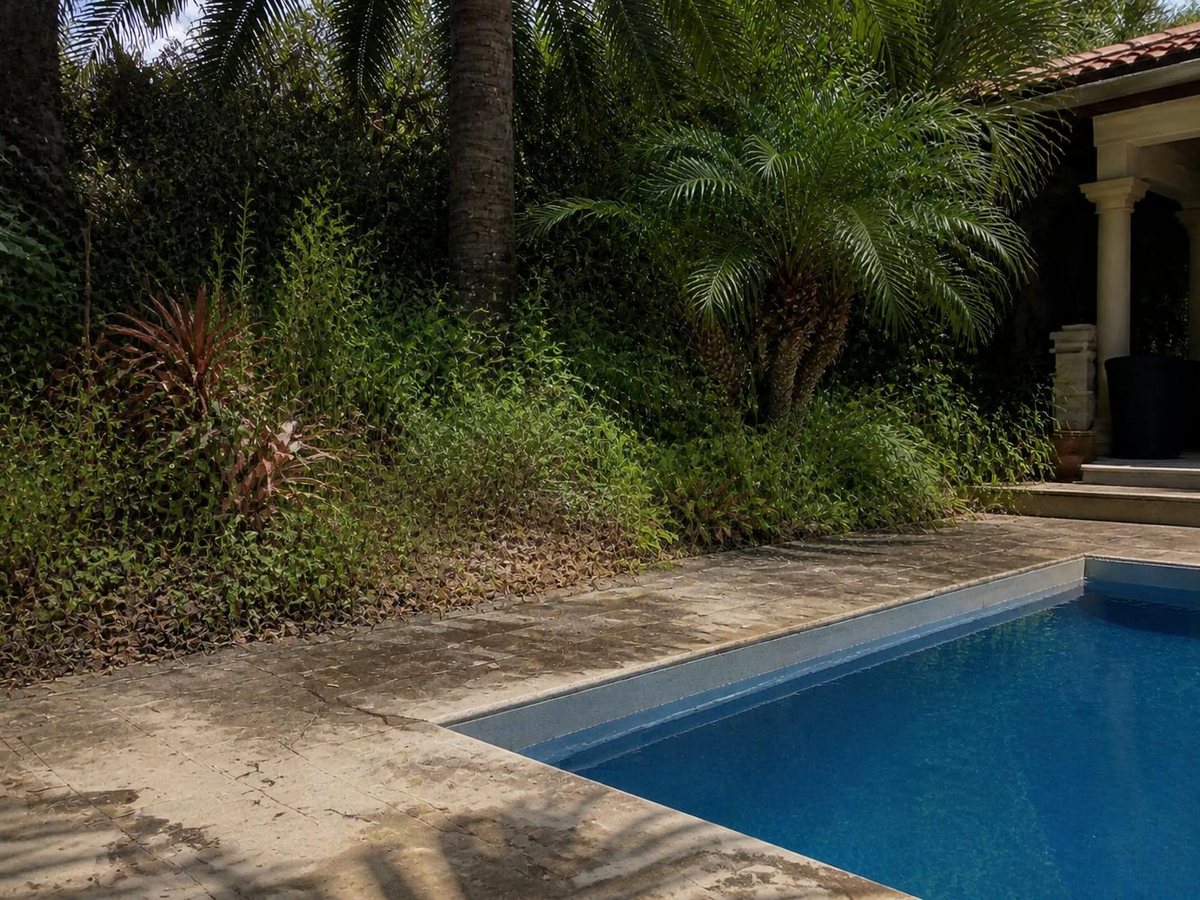 Alhambra pool deck, before